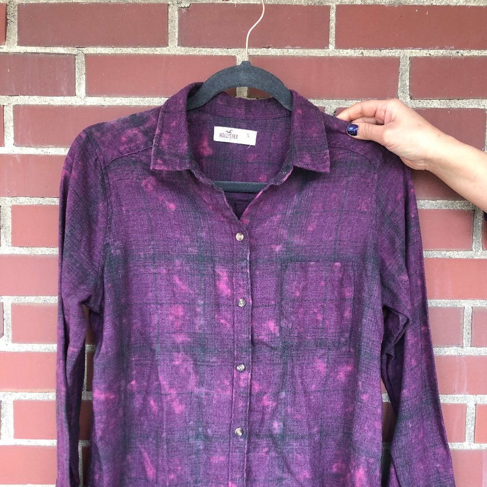 Hollister washed out flannel shirt